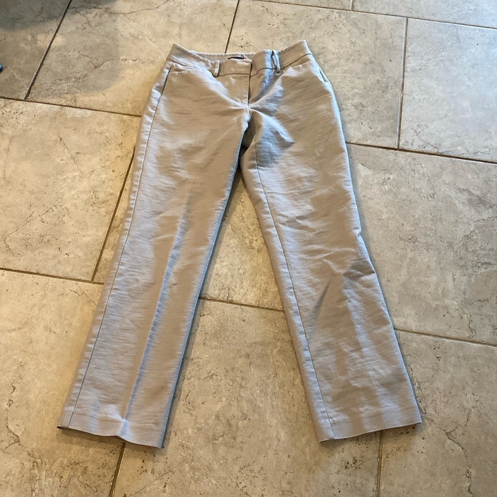Ann Taylor Factory Dress Tan Cotton Linen-Textured Curvy Pants. Size 4